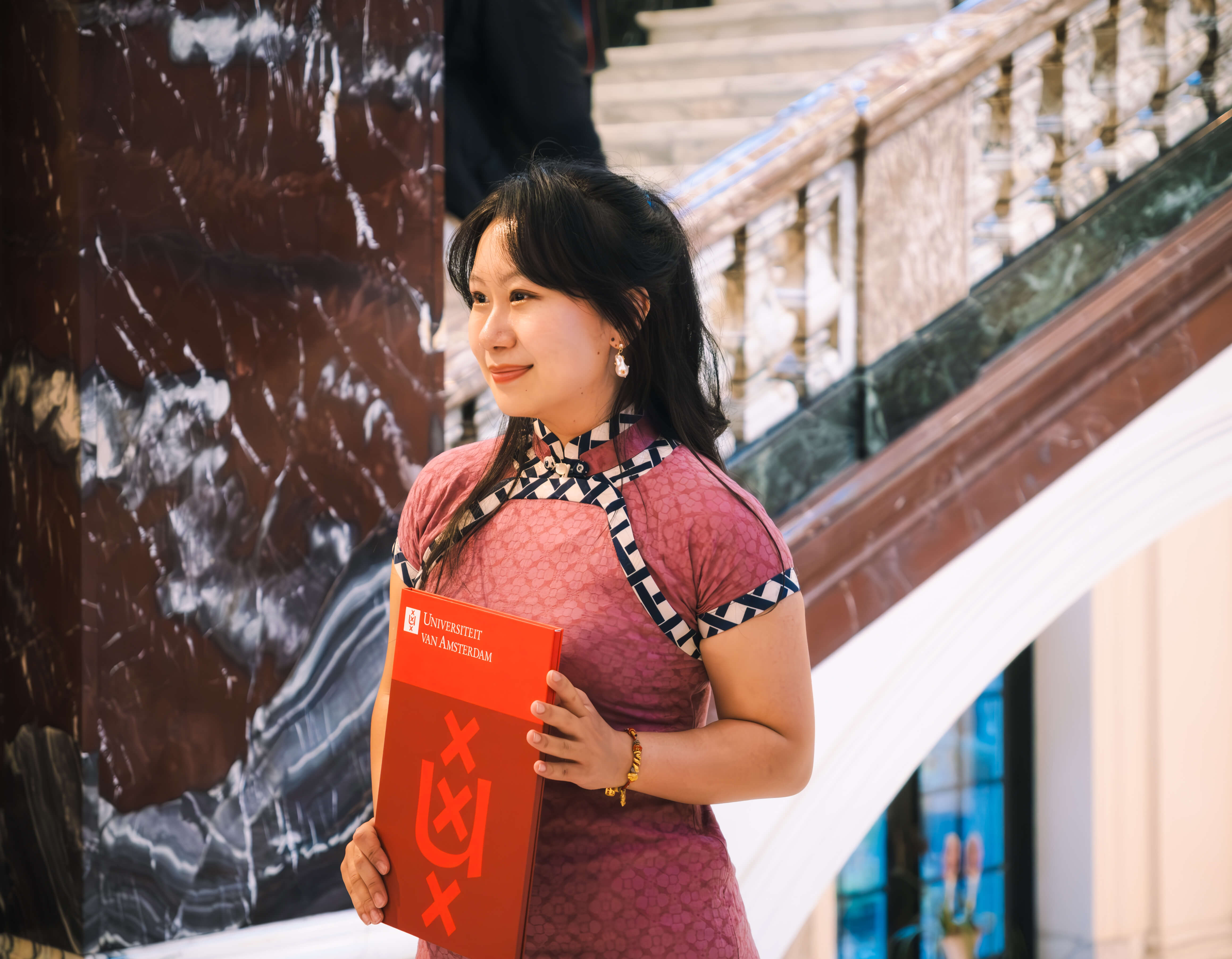 Yu Zhang at Universiteit van Amsterdam graduation ceremony